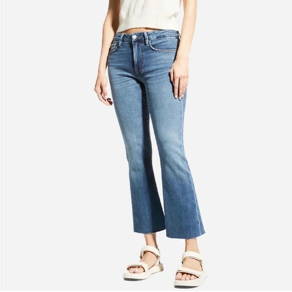 🌟FRAME🌟 LE CROP MINI BOOT IN CROSSLANE MEDIUM WASH STRETCH JEANS SZ 27